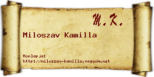 Miloszav Kamilla névjegykártya